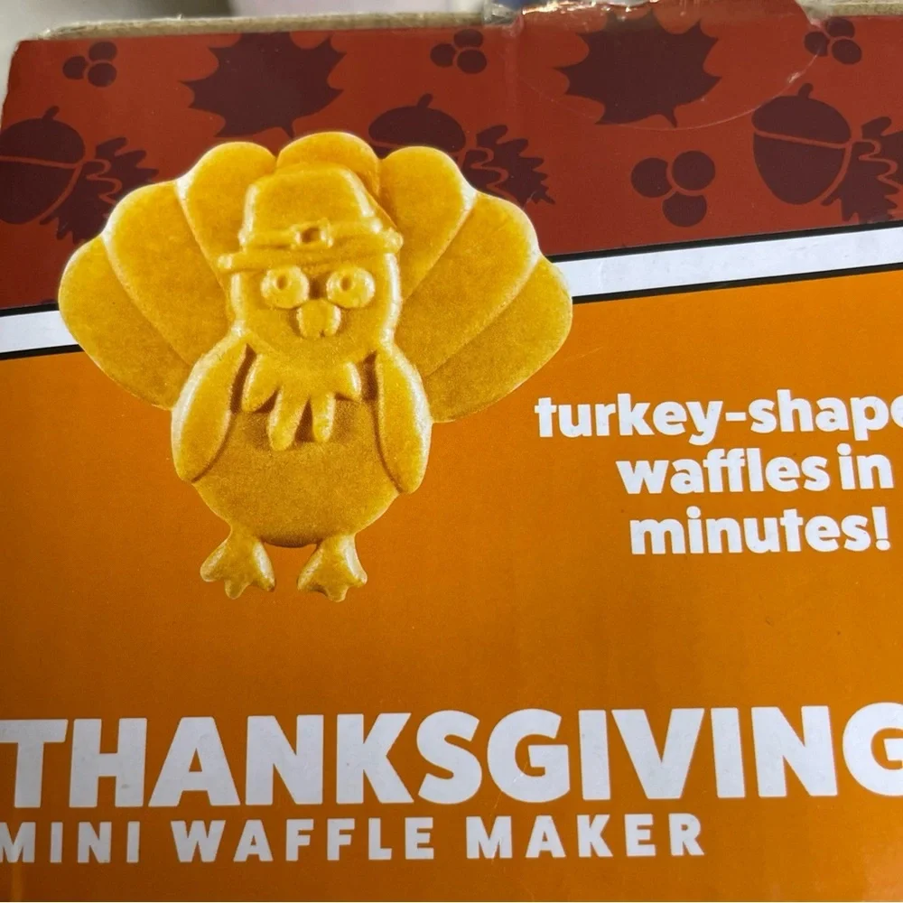 CucinaPro Mini Waffle Maker Thanksgiving Turkey-Shaped Holiday Party‎ NEW in Box